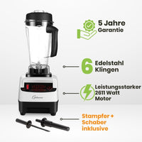 Thumbnail for optimum 9200A standmixer hochleistungsmixer blender edelstahlklingen 2611 Watt